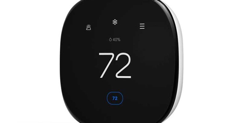 Smart wall thermostat used to schedule the best winter thermostat settings in a Durham Region home